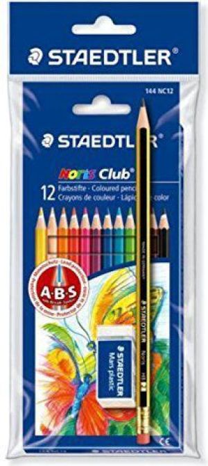 Staedtler Kredki ołówkowe 12 kolorów Noris Club + gumka, ołówek 1