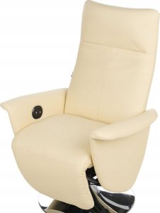 Beliani Fotel rozkładany beżowy PRIME 6
