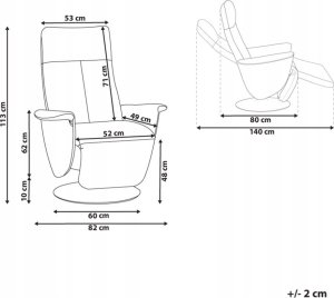 Beliani Fotel rozkładany beżowy PRIME 9