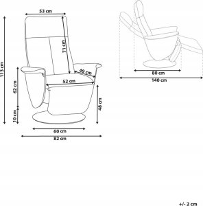 Beliani Fotel rozkładany beżowy PRIME 10