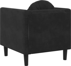 vidaXL Fotel z poduszkami, czarny, aksamit 6