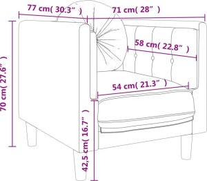 vidaXL Fotel z poduszkami, czarny, aksamit 9