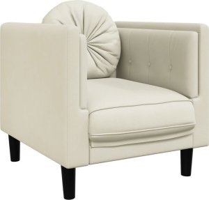 vidaXL Fotel z poduszkami, kremowy, aksamit 2