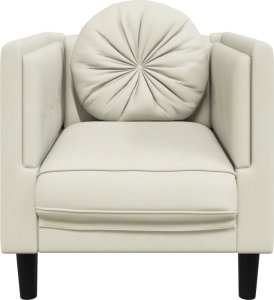 vidaXL Fotel z poduszkami, kremowy, aksamit 4