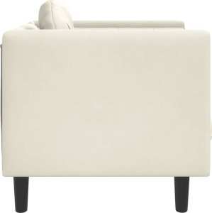 vidaXL Fotel z poduszkami, kremowy, aksamit 5
