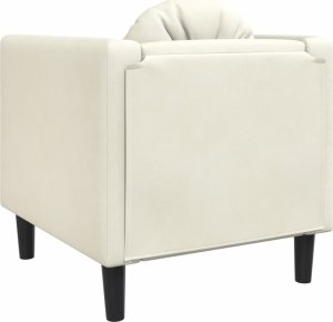 vidaXL Fotel z poduszkami, kremowy, aksamit 6
