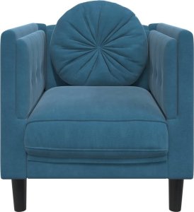 vidaXL Fotel z poduszkami, niebieski, aksamit 4