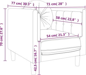 vidaXL Fotel z poduszkami, żółty, aksamit 9