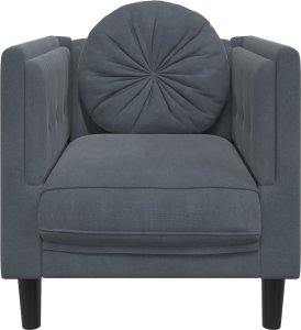 vidaXL Fotel z poduszką, ciemnoszary, obity aksamitem 4