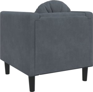 vidaXL Fotel z poduszką, ciemnoszary, obity aksamitem 6
