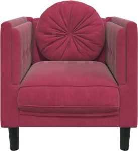 vidaXL Fotel z poduszką, winna czerwień, obity aksamitem 4
