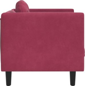 vidaXL Fotel z poduszką, winna czerwień, obity aksamitem 5