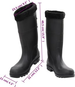 vidaXL Kalosze z wyjmowanym ociepleniem, czarne, rozmiar 45, PVC 9