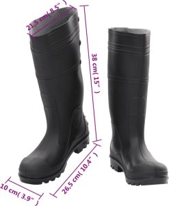 vidaXL Kalosze, czarne, rozmiar 39, PVC 9