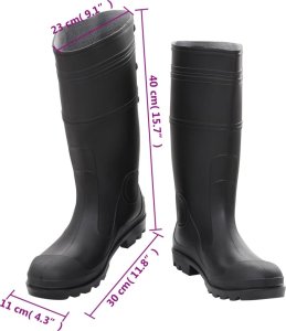 vidaXL Kalosze, czarne, rozmiar 44, PVC 9