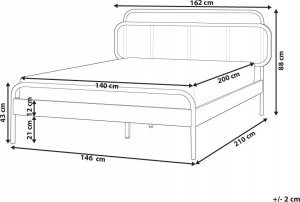 Beliani Łóżko drewniane 140 x 200 cm ciemne BOUSSICOURT 3