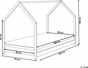 Beliani Łóżko dziecięce domek drewniane 90 x 200 cm białe APPY 3
