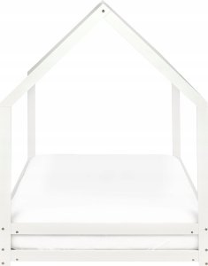 Beliani Łóżko dziecięce domek drewniane 90 x 200 cm białe APPY 4