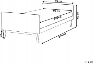 Beliani Łóżko drewniane 90 x 200 cm szare BONNAC 3