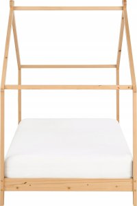 Beliani Łóżko dziecięce domek drewniane 90 x 200 cm jasne ORLU 4