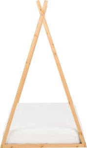 Beliani Łóżko dziecięce domek drewniane 90 x 200 cm jasne SAURAT 4