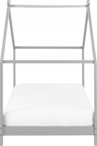 Beliani Łóżko dziecięce domek drewniane 90 x 200 cm szare ORLU 4