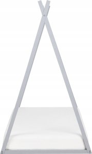 Beliani Łóżko dziecięce domek drewniane 90 x 200 cm szare SAURAT 4