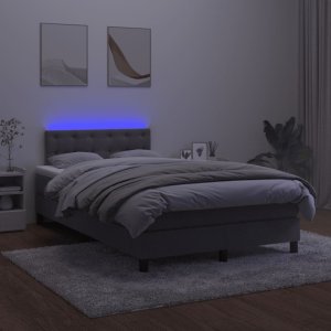 vidaXL Łóżko kontynentalne z materacem i LED, ciemnoszare, 120x190 cm 4