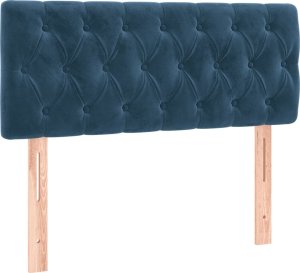 vidaXL Łóżko kontynentalne z materacem i LED, granatowe, 120x190 cm 9