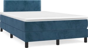 vidaXL Łóżko kontynentalne z materacem i LED, granatowe, 120x190 cm 3