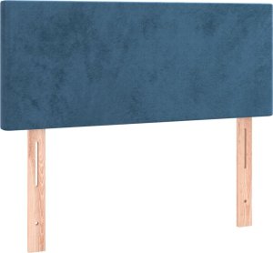 vidaXL Łóżko kontynentalne z materacem i LED, granatowe, 120x190 cm 8