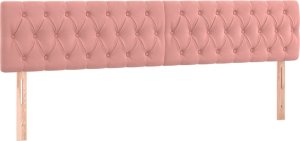 vidaXL Łóżko kontynentalne z materacem i LED, róż, 120x190 cm, aksamit 9