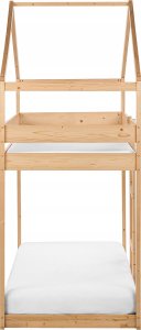 Beliani Łóżko piętrowe dziecięce domek drewniane 90 x 200 cm jasne LABATUT 5