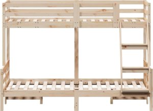 vidaXL Łóżko piętrowe, 80x200/120x200 cm, lite drewno sosnowe 4