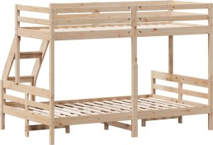 vidaXL Łóżko piętrowe, 80x200/120x200 cm, lite drewno sosnowe 6
