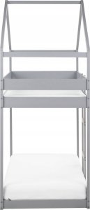 Beliani Łóżko piętrowe dziecięce domek drewniane 90 x 200 cm szare LABATUT 5