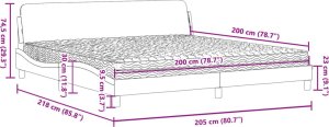 vidaXL Łóżko z materacem, białe, 200x200 cm, sztuczna skóra 9