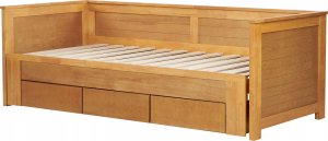 Beliani Łóżko wysuwane drewniane 90 x 200 cm jasne CAHORS 6