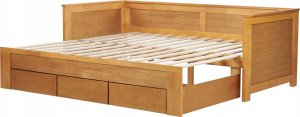 Beliani Łóżko wysuwane drewniane 90 x 200 cm jasne CAHORS 7