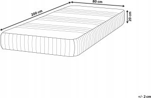 Beliani Materac piankowo-żelowy zdejmowany pokrowiec 80 x 200 cm średnio twardy HAPPINESS 11