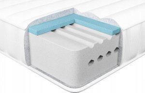 Beliani Materac piankowo-żelowy zdejmowany pokrowiec 80 x 200 cm średnio twardy HAPPINESS 13