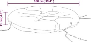 vidaXL Okrągła poduszka, granatowa, Ø 100x11 cm, tkanina Oxford 7