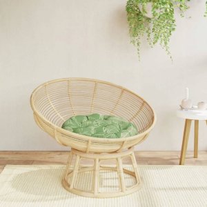 vidaXL Okrągła poduszka, wzór w liście, Ø 60 x 11 cm, tkanina Oxford Lumarko! 1