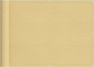 vidaXL Parawan balkonowy, piaskowy, 75x1000 cm, 100% poliester Oxford 7