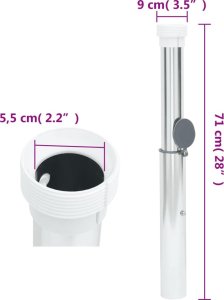 vidaXL Podstawa pod parasol, in-ground, na słupki 40-50 mm, srebrna 6