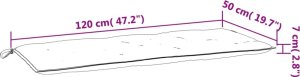 vidaXL Poduszka na ławkę ogrodową, szara, 120x50x7 cm, tkanina Oxford 7