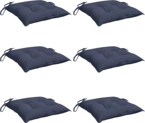 vidaXL Poduszki na krzesła, 6 szt., granatowe, 50x50x7 cm, tkanina 3