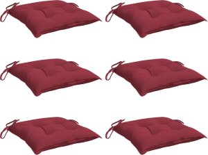 vidaXL Poduszki na palety, 6 szt., winna czerwień, 50x50x7 cm 3
