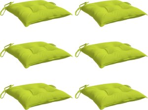 vidaXL Poduszki na palety, 6 szt., jasnozielone, 50x50x7 cm, tkanina 3