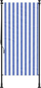 vidaXL Roleta zewnętrzna, niebiesko-biała, 120x270 cm, tkanina i stal 3